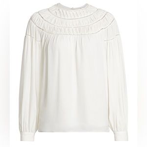 Frame Twisted Pleat 100%Silk Blouse - XS